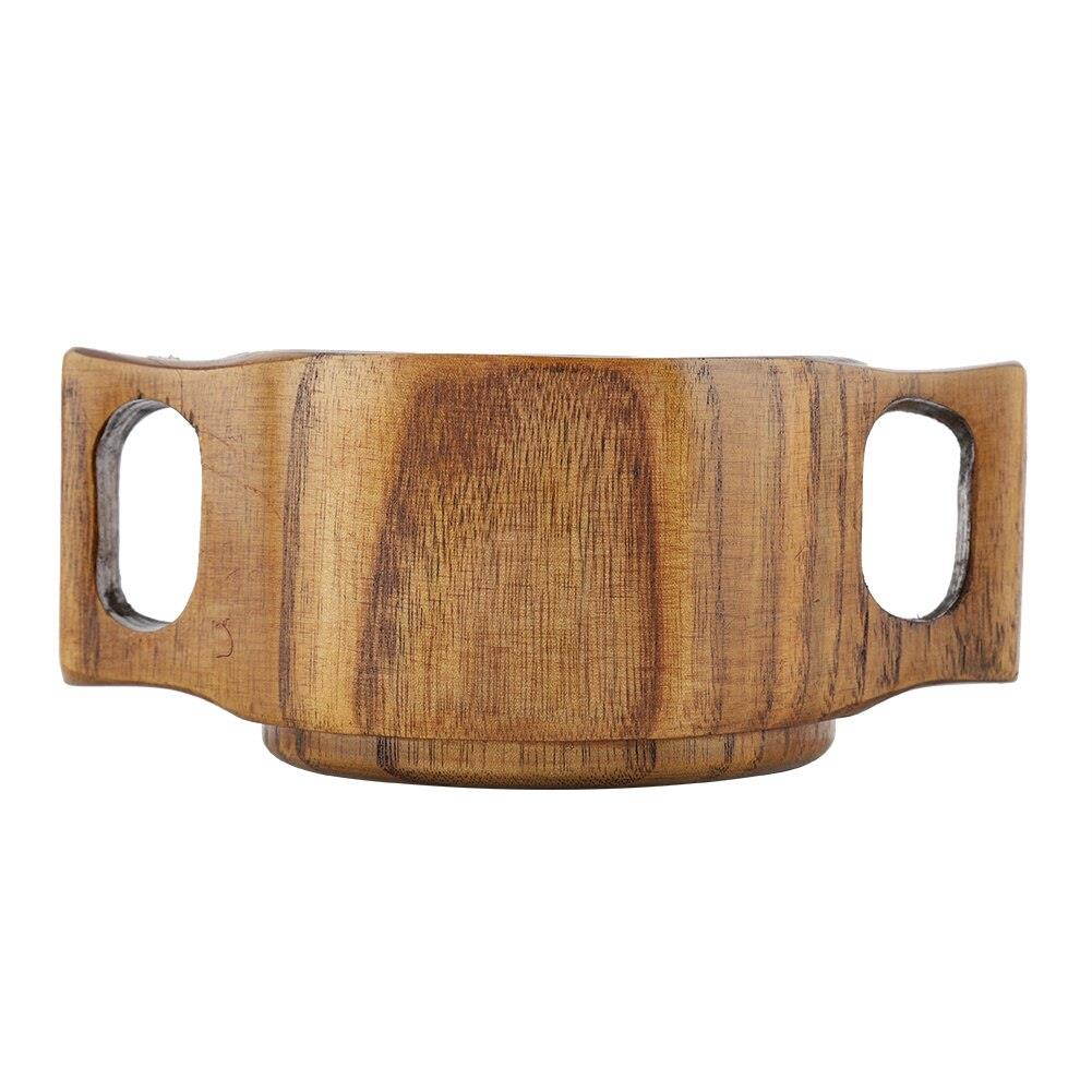 Eco-friendly Wooden Dual Handles Round Baby Feeding Bowl Traning Tableware Kitchen Accessories
