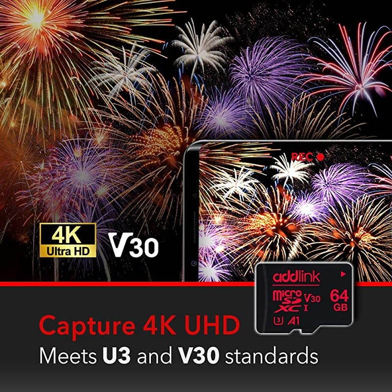 64GB 2 Pack Micro SD Card SDXC U3 V30 A1 Memory Card with Adapter with Read 100MBs high Speed