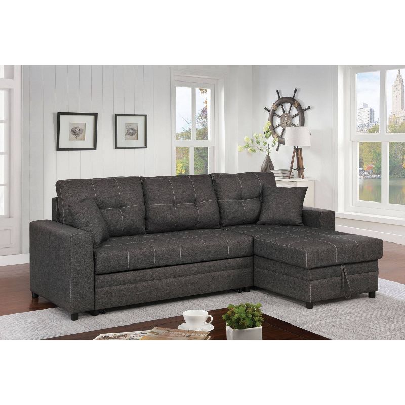 Ransford Tufted Sectional Gray - miBasics