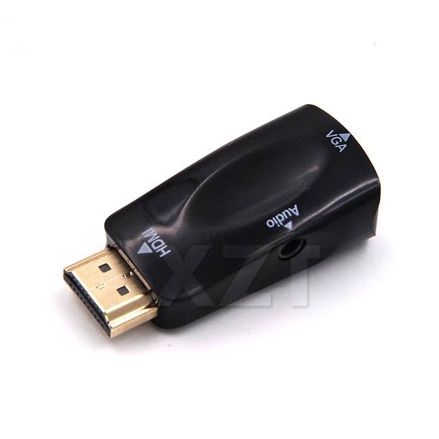 HDMI to VGA Adapter 1080P with 3.5MM 3.5 AUX Audio Cable HDMI Converter Male to Female For PC Laptop Projector Computer TV box