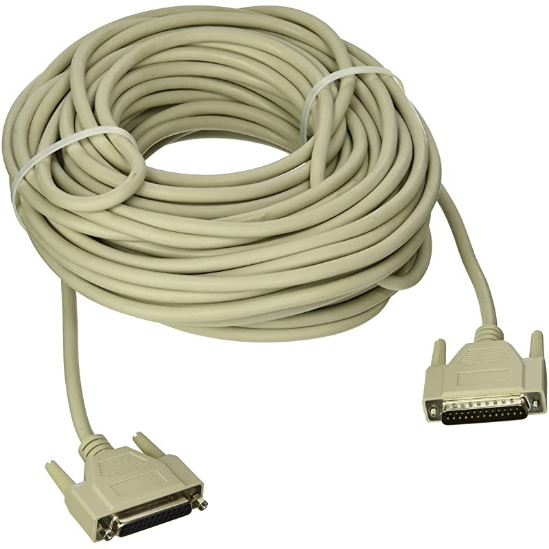 02663 DB25 M/F Serial RS232 Extension Cable, Beige (75 Feet, 22.86 Meters)