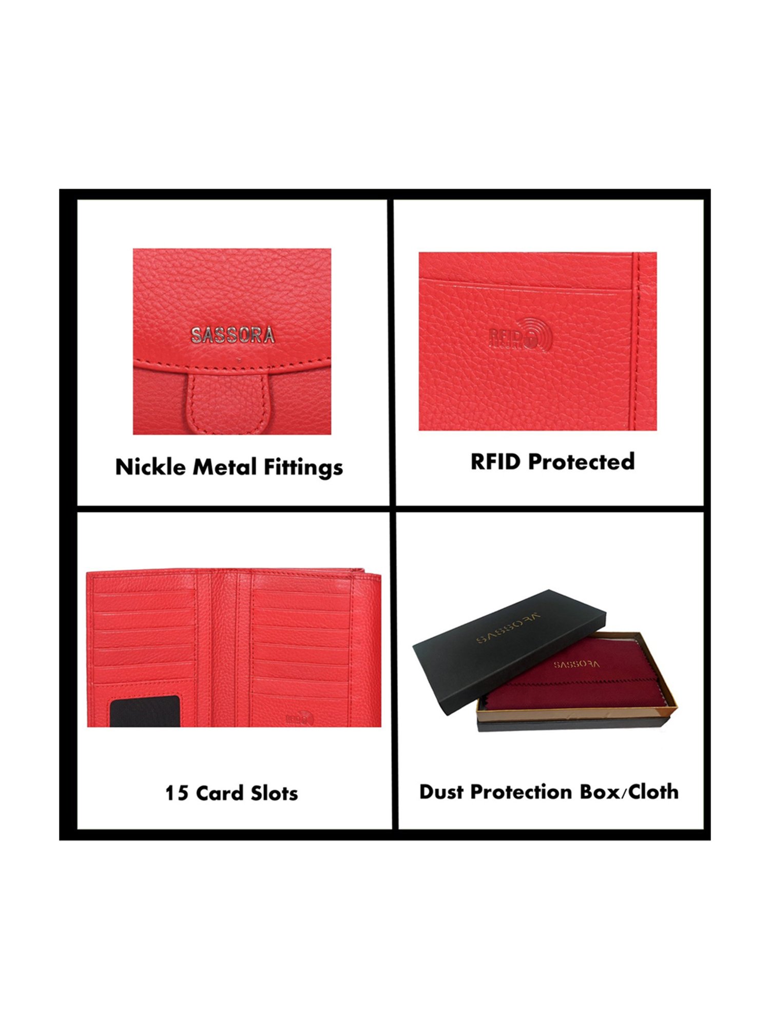 Sassora Lyla Red Medium Leather Purse