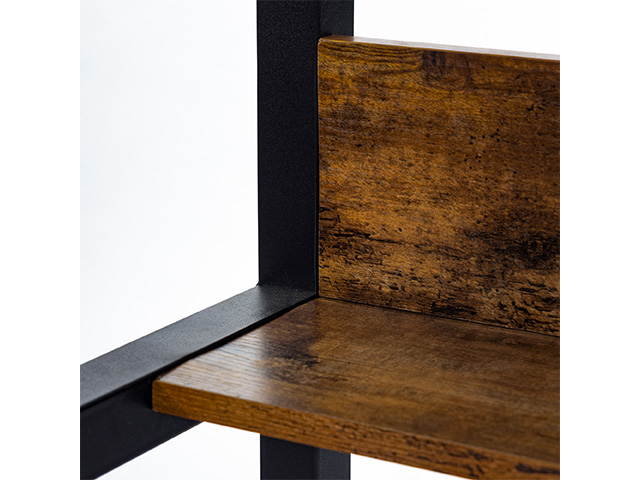 55.1" Computer Desk with Bookshelf, Modern Office Desk with Storage Shelves, Large Computer Table, Sturdy Writing Table Workstation for Home Office, Wood and Metal Frame,GT64