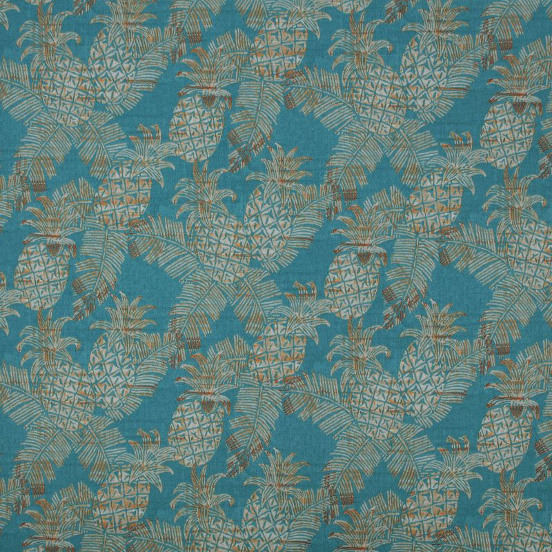 2pk Carate Batik Lagoon Rounded Corners Outdoor Seat Cushions Blue - Pillow Perfect