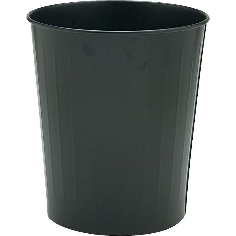 Safco Round Wastebasket Steel 23.5qt Black 9604BL