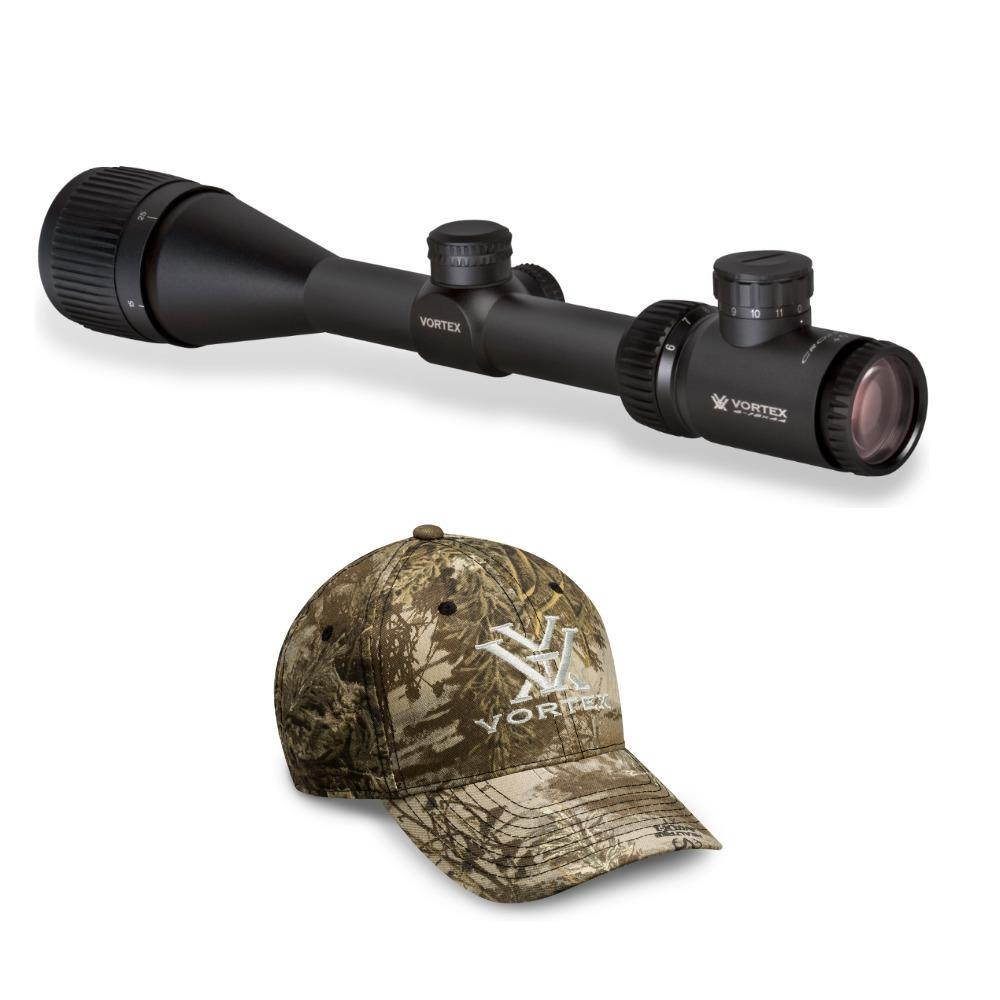 Vortex Crossfire II 6-18x44 AO Riflescope (V-Brite MOA Reticle) and Camo Hat