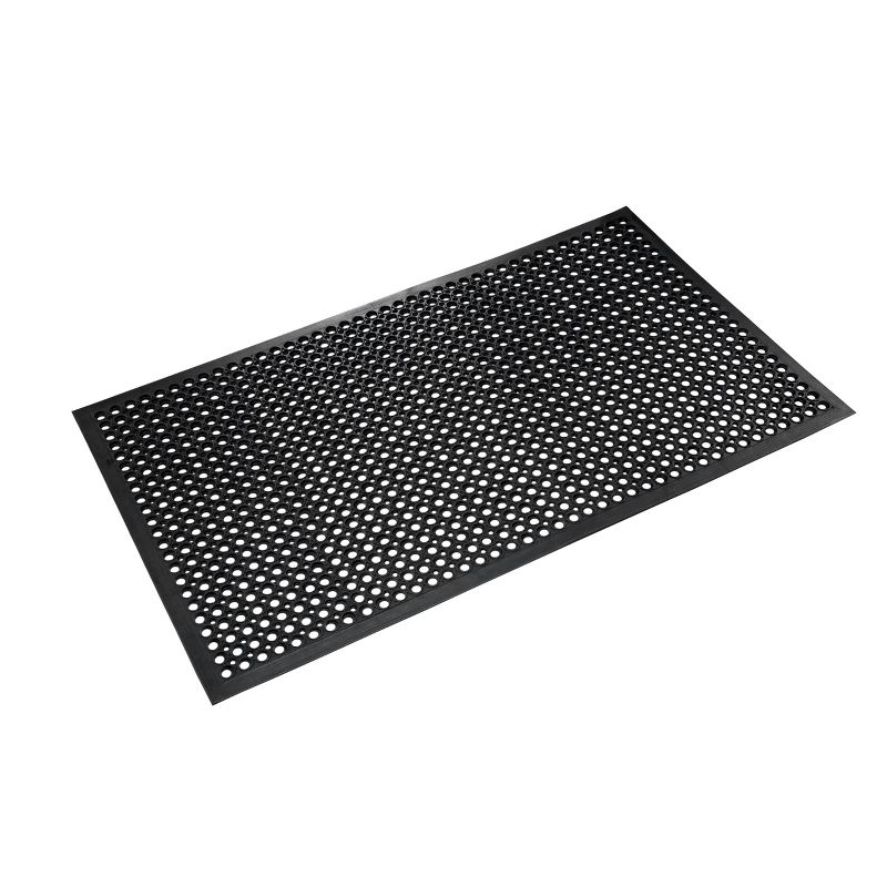 3'x5' Rectangle Solid Floor Mat Black - Crown