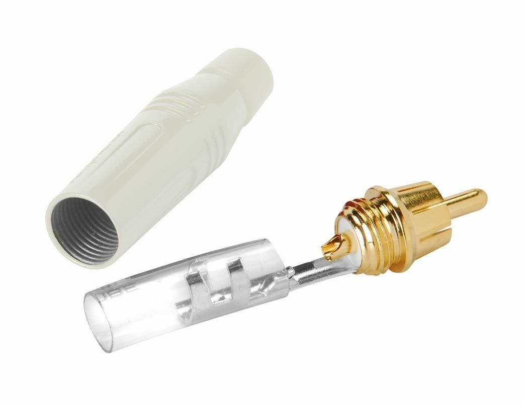 10 Bulk Amphenol Gold Unbalanced RCA Connectors ACPR-WHT | White | Pro Audio LA