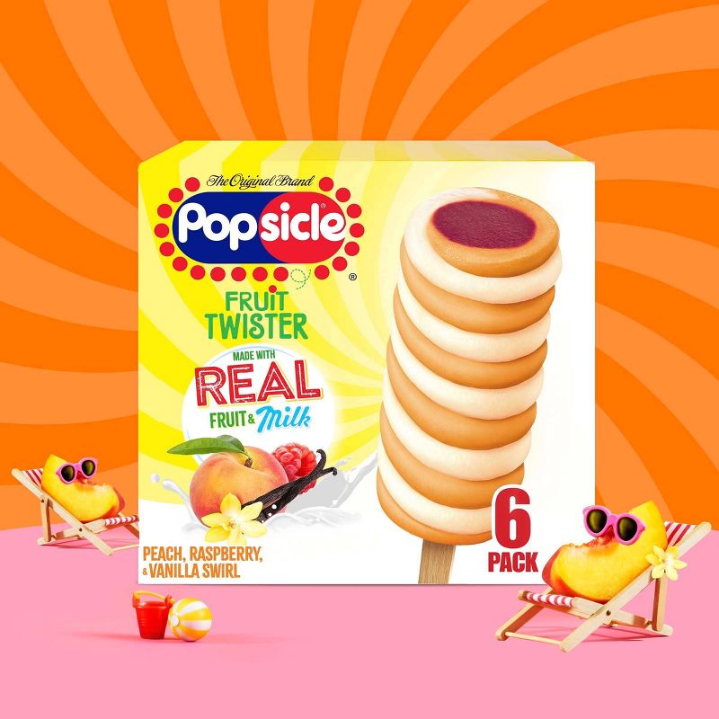 Popsicle Fruit Twister Raspberry Peach & Vanilla - 6ct/16.2oz