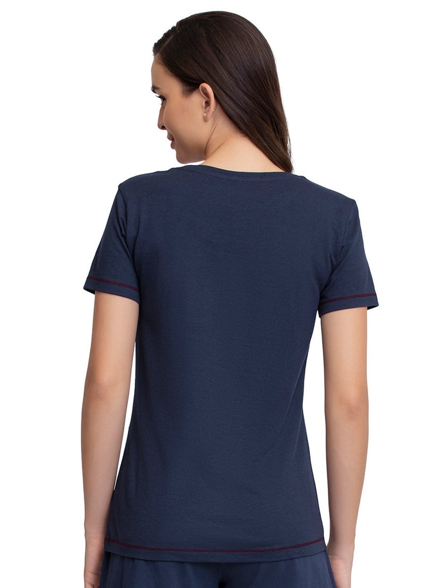 Amante Navy Printed T-Shirt