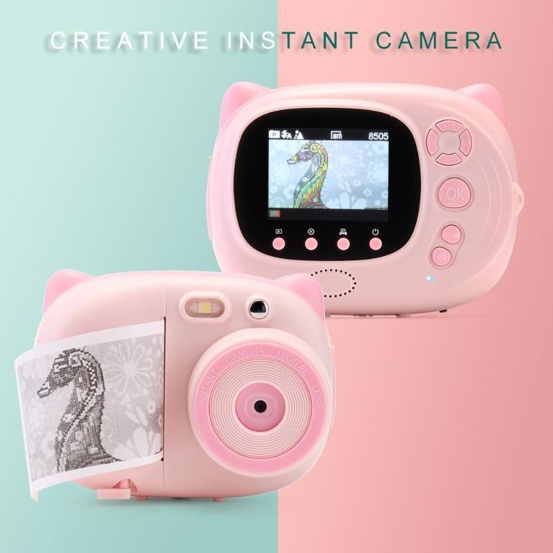 WiFi 1080P Children Mini Cute Digital Camera DIY Photo Printing Video Recorder Camcorder Kids Big Head Sticker