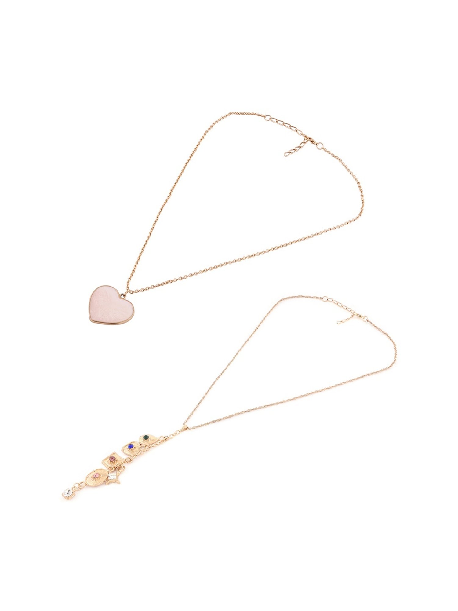 Zaveri Pearls Set of 2 Gold Tone Contemporary Chains -ZPFK15107