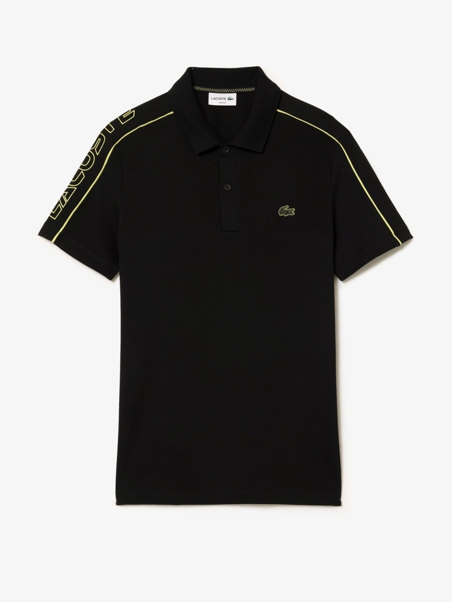 Lacoste Black Cotton Slim Fit Polo T-Shirt