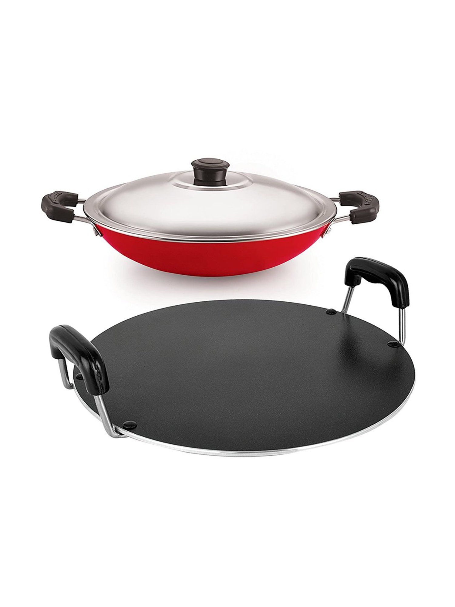 Nirlon Non-Stick Red Aluminium Cookware Combo Set of 2 Piece