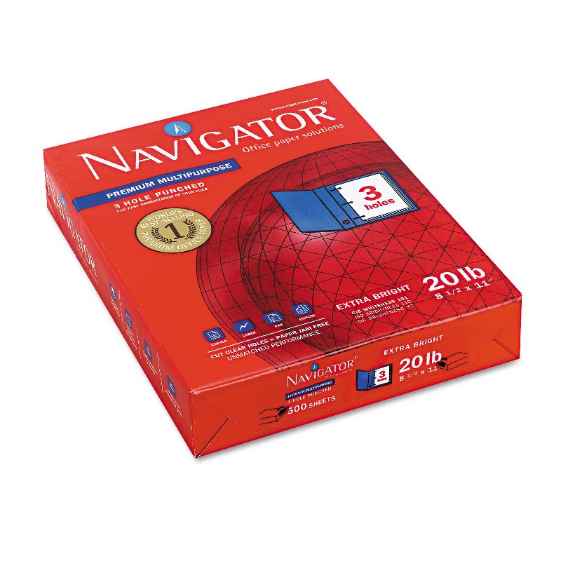 Navigator Premium Multipurpose Paper 97 Brightness 3-Hole Punch 20lb Ltr WE 5000/Ctn NMP113HP