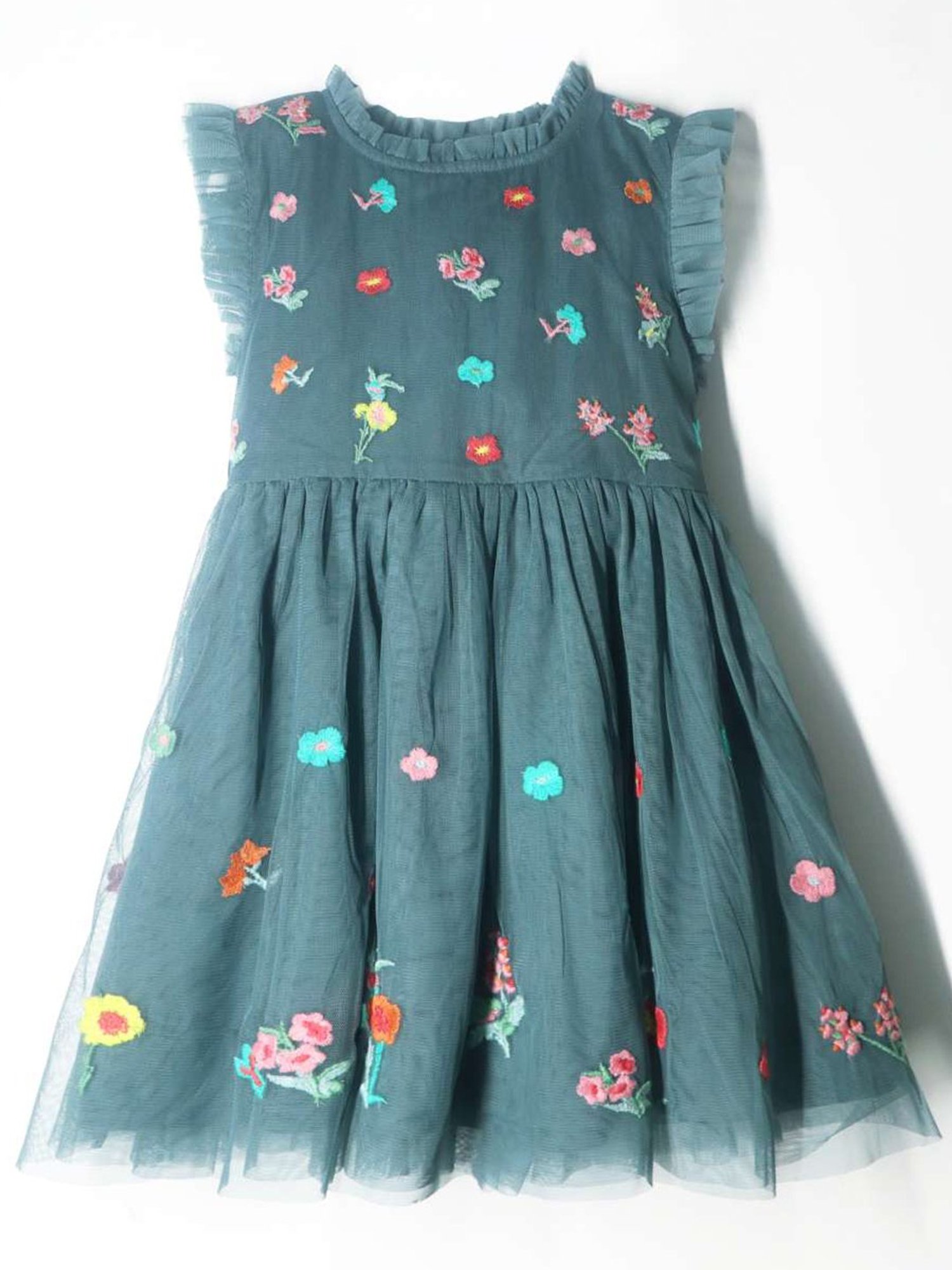 Cherry Crumble By Nitt Hyman Kids Grey Embroidered Dress