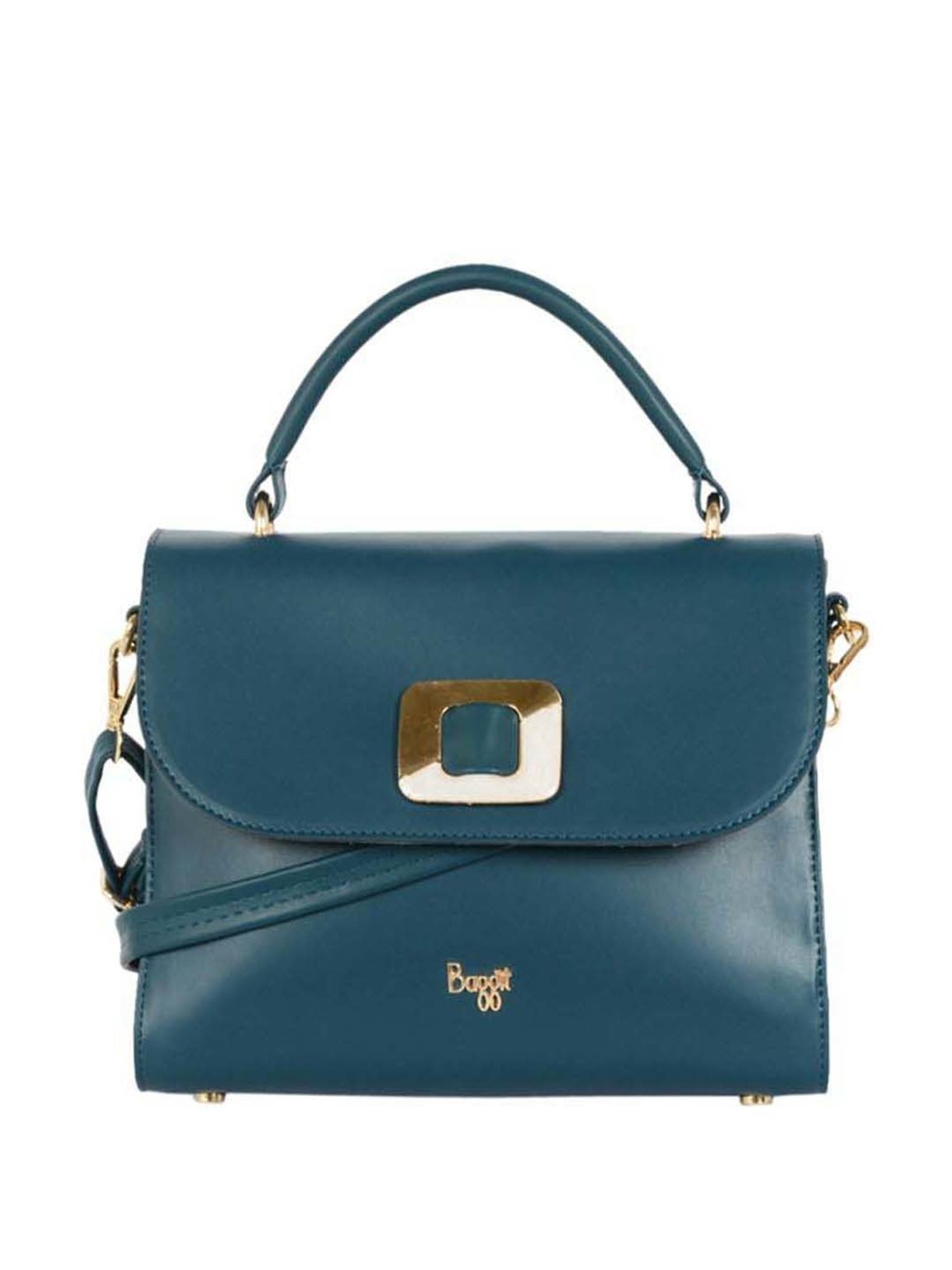 Baggit Blue Solid Medium Satchel Handbag