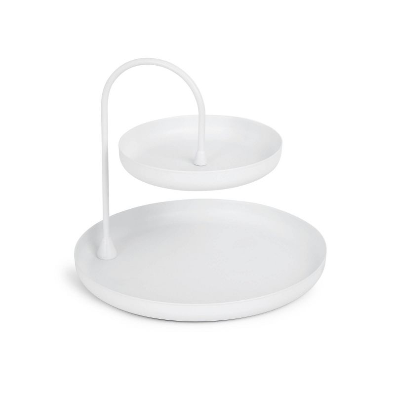 Curved Shower Caddy with Soap Tray Light Silver 24.15" - Elegant Home Fashions