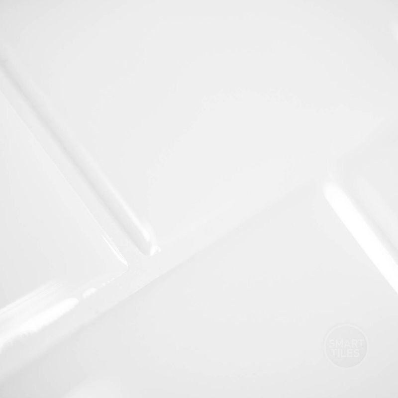 Smart Tiles 3D Peel and Stick Backsplash 4 Sheets of 10.95" x 9.70" Kitchen and Bathroom Wallpaper Subway White