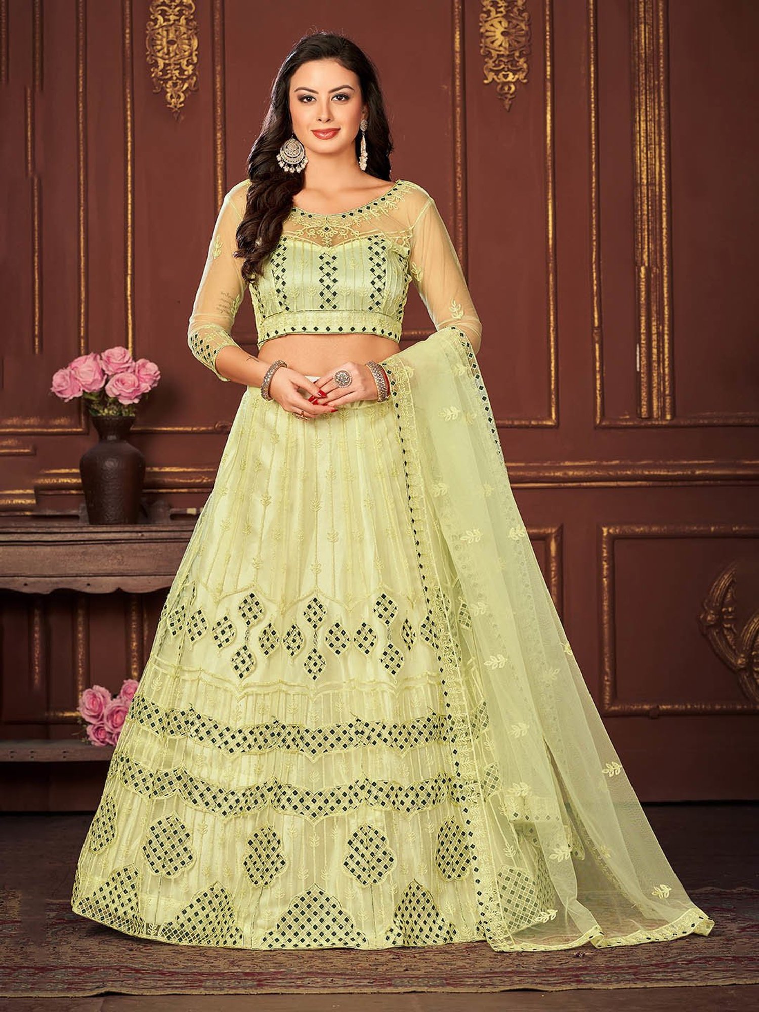 studiorasa Purple Hand Block Print Lehenga Set