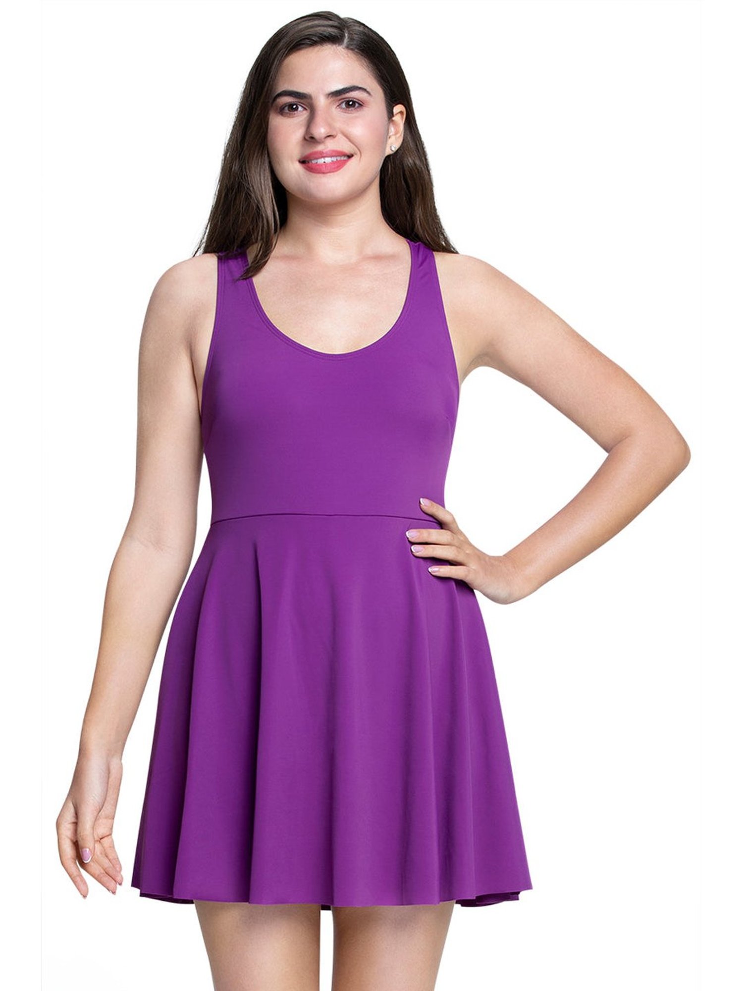 Amante Purple Padded Swim Dress