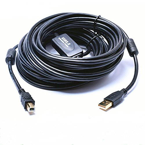 Tekit 24K Gold plated USB 2.0 Cable - A-Male to B-Male,USB 2.0 A Male to B Male Cable with Ferrite Black 28/24# AWG, 16.4ft/5m