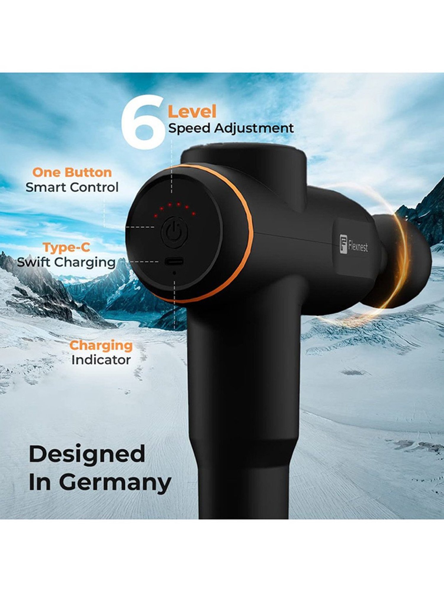 Flexnest German-Designed Turbo Massage Gun For Body Pain Relief