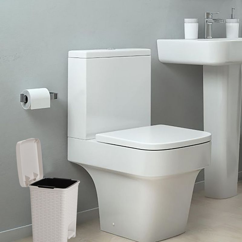 Mind Reader Step Trash Can, Ivory