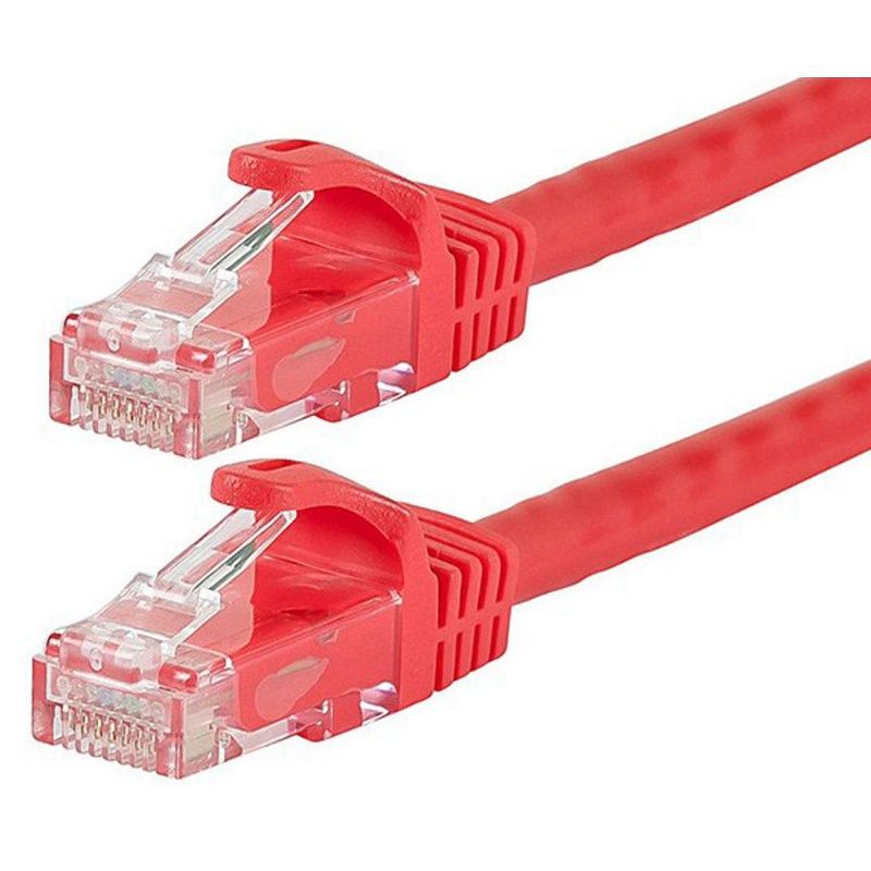 Monoprice Cat6 Ethernet Patch Cable - 5 Feet - Red | Network Internet Cord - RJ45, Stranded, 550Mhz, UTP, Pure Bare Copper Wire, 24AWG - Flexboot