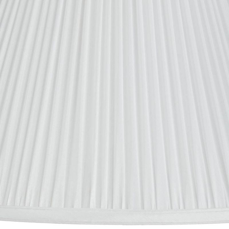 Springcrest White Mushroom Pleated Medium Empire Lamp Shade 7" Top x 16" Bottom x 12" Slant x 11.25" High (Spider) Replacement with Harp and Finial