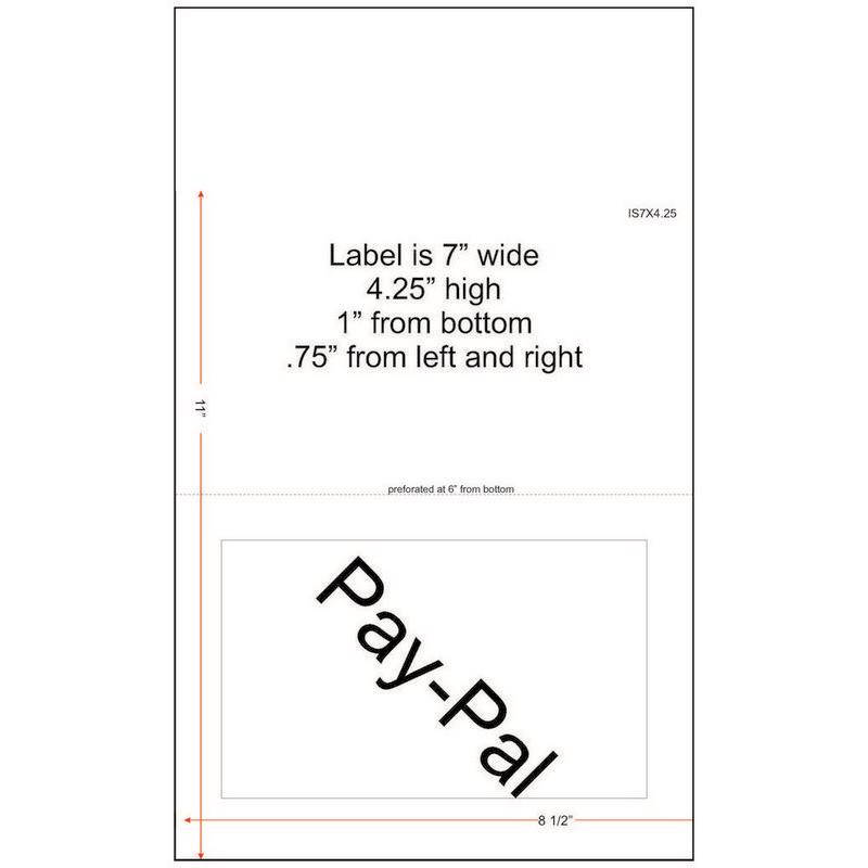 7" x 4-1/4" (7" x 4.25") Integrated Laser Label Form Legal Size Sheets, 1 Label (7500 Forms)