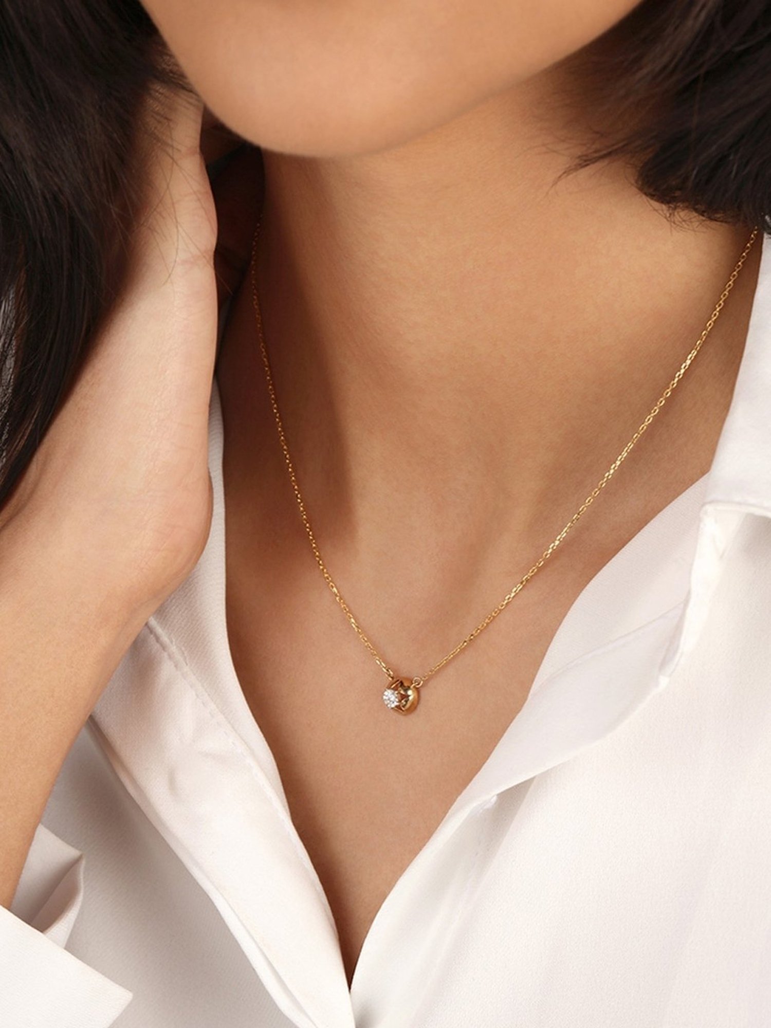 Mia by Tanishq Starry Trails Studded 14k Gold & Diamond Necklace