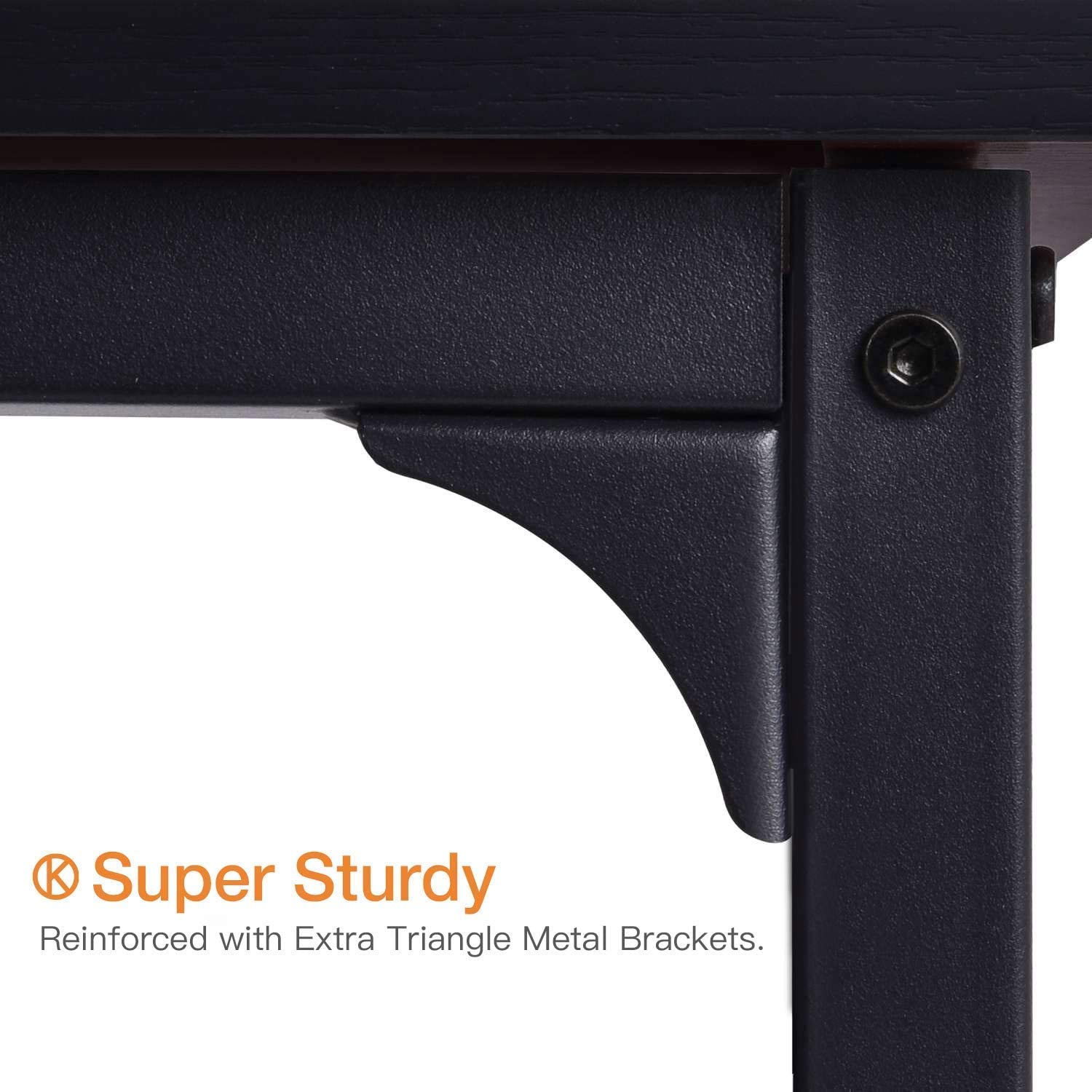 Computer Desk 39" with Splice Board, Study Writing Table for Home Office, Modern Simple Style PC Gaming Desk, Black and Rustic Brown