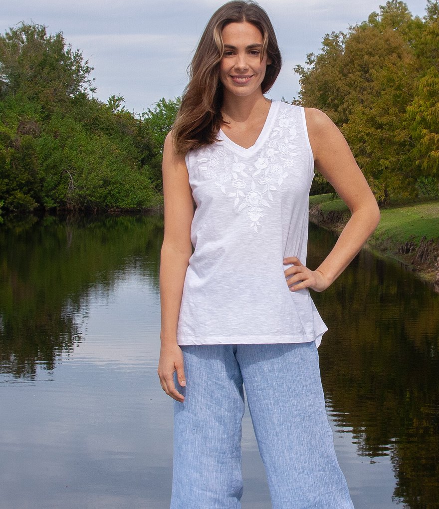 Karyn Seo Brysa Wide-Leg Pull-On Linen Pants