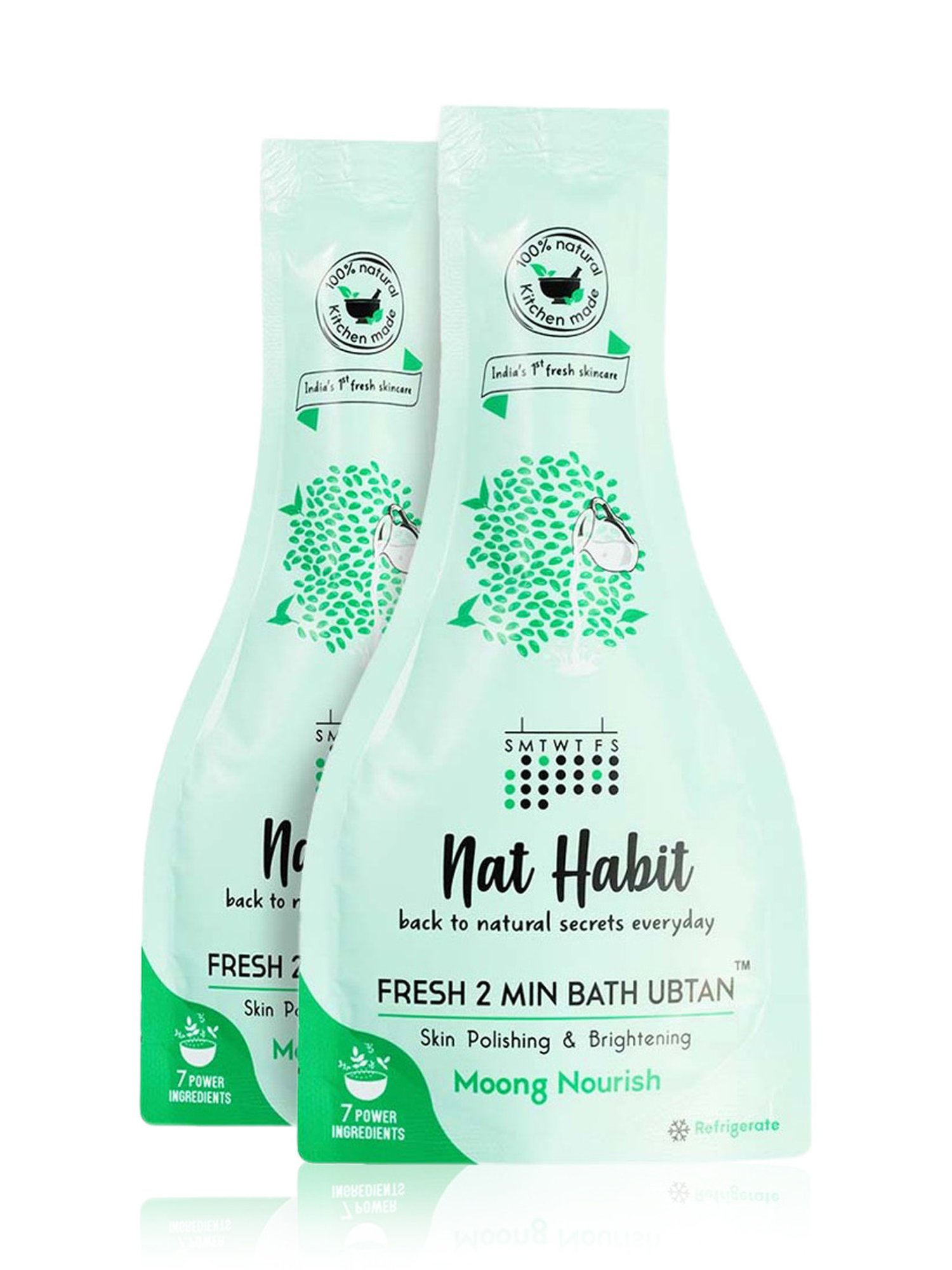 Nat Habit Fresh Moong Nourish Fresh 2 Min Bath Ubtan - Pack of 2