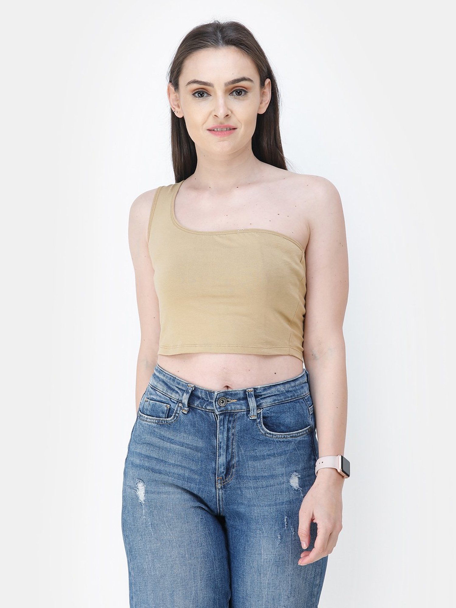 Cation Beige Crop Top