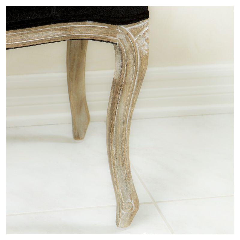 Tufted Black Velvet Bench - Black Velvet - Christopher Knight Home