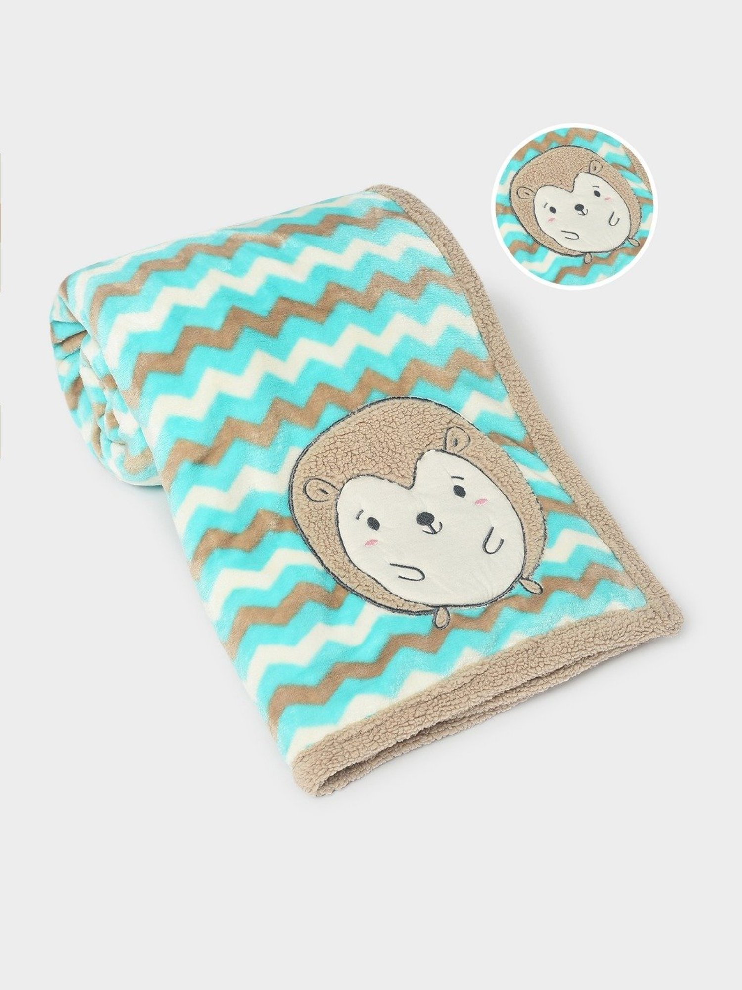 MiArcus Chevron Green 150 TC Polyester Blanket for Kids