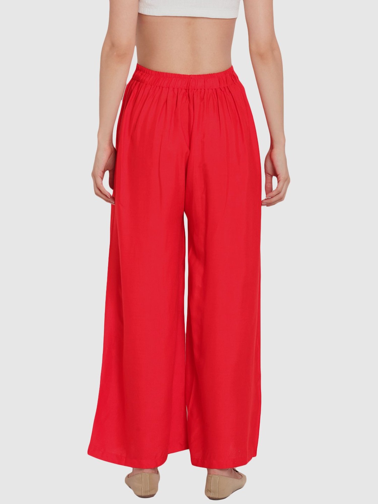 Saffron Threads Black Elasticated Palazzos