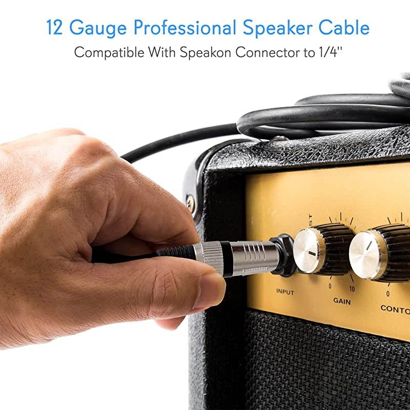 f 14 Audio CordSpeakon Connector to 14 Inch Male Connection 50 ft 12 Gauge Black Heavy Duty fessional Speaker Cable WireDelivers Sound PPSJ50