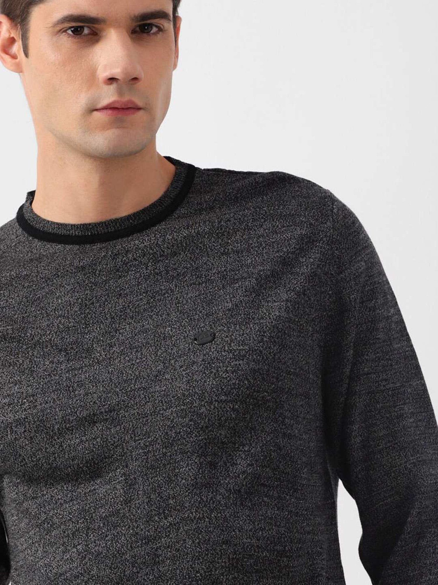 Peter England Grey Regular Fit Sweater