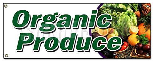 ORGANIC PRODUCE BANNER SIGN vegetables fruit dairy eggs milk bananas