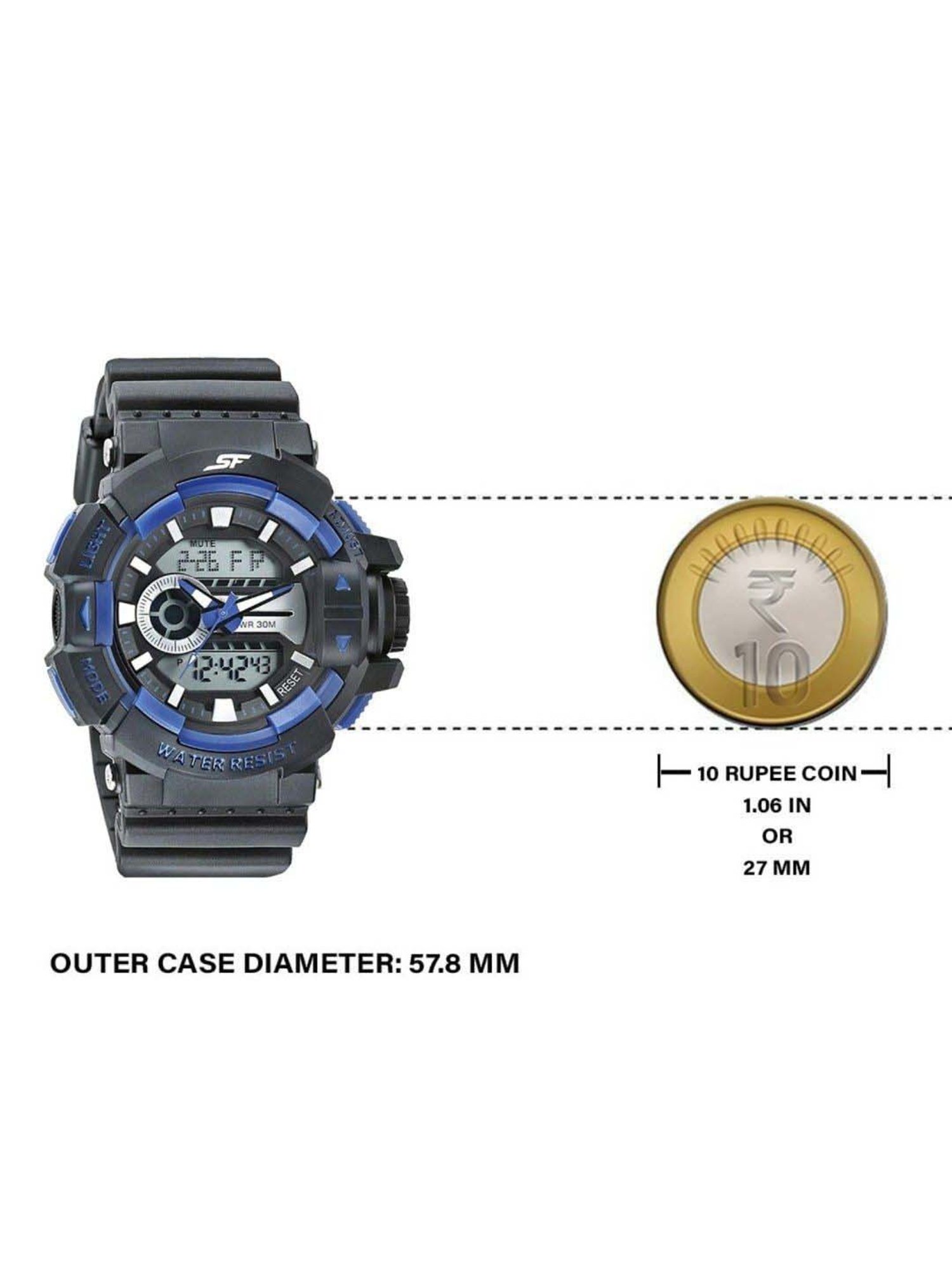 Sonata SF NS77118PP06W Analog-Digital Watch for Men