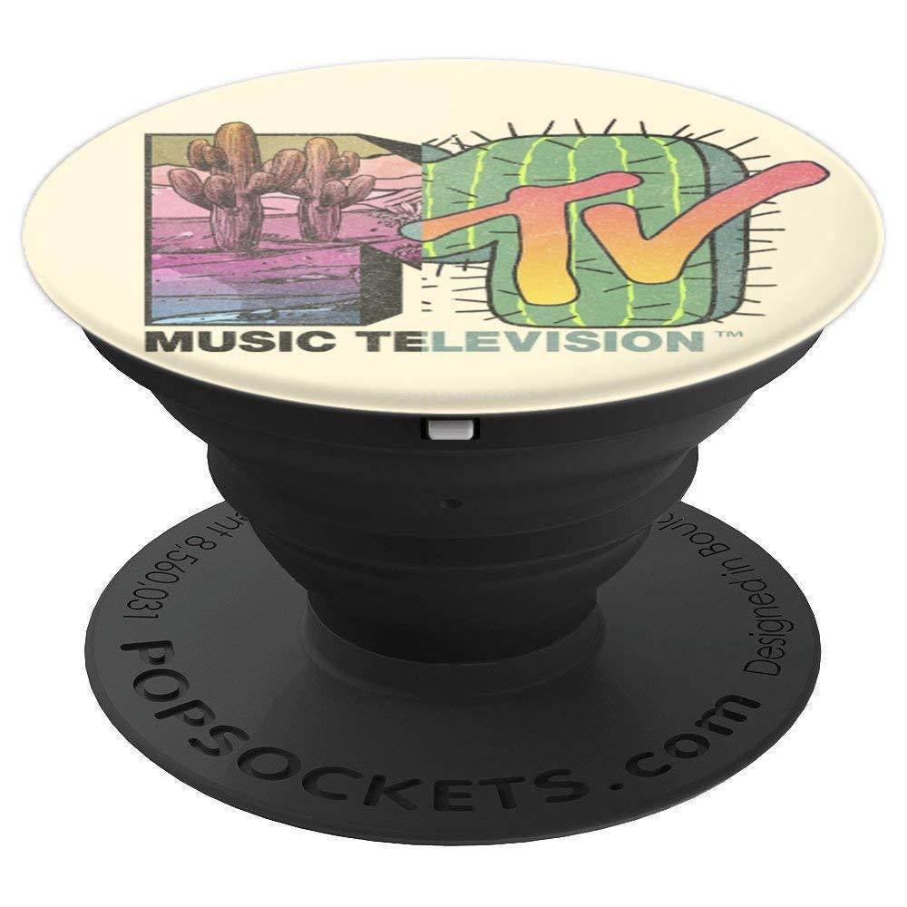 MTV Music Television Cactus Desert Split Logo PopSockets Grip and Stand for Phones and Tablets