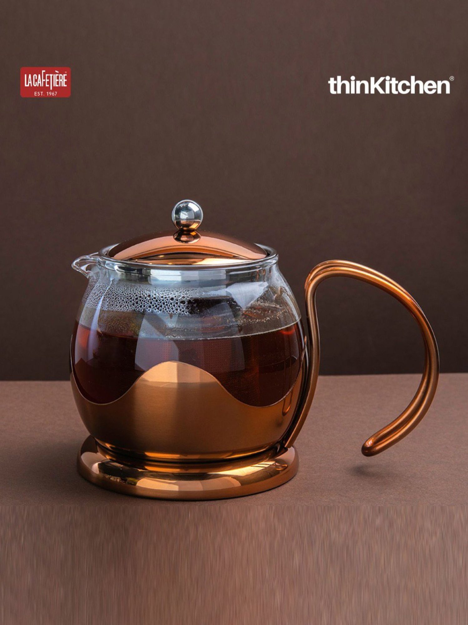 La Cafetiere Copper Glass Teapot with Infuser (650ml)