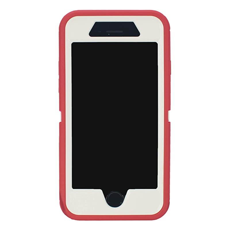 Muscle Series Belt Clip Case for Apple iPhone 7 iPhone 8 iPhone SE 2020 47 2in1 Protective Defender w Screen Protector amp Holster amp KickstandShock amp Drop Proof RedWhite