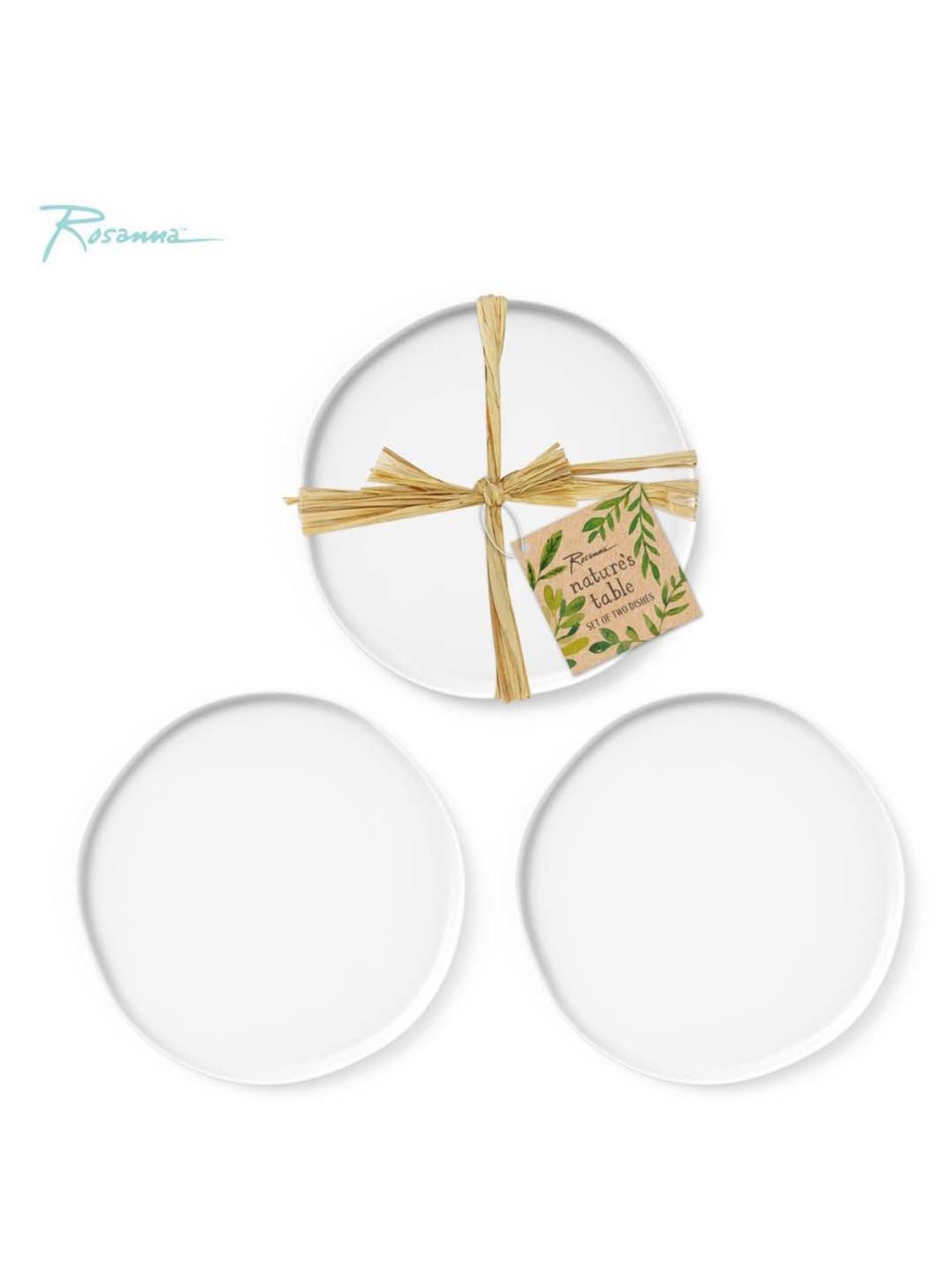 Rosanna 2-Piece White Nature's Table Medium Dinner Plate Set
