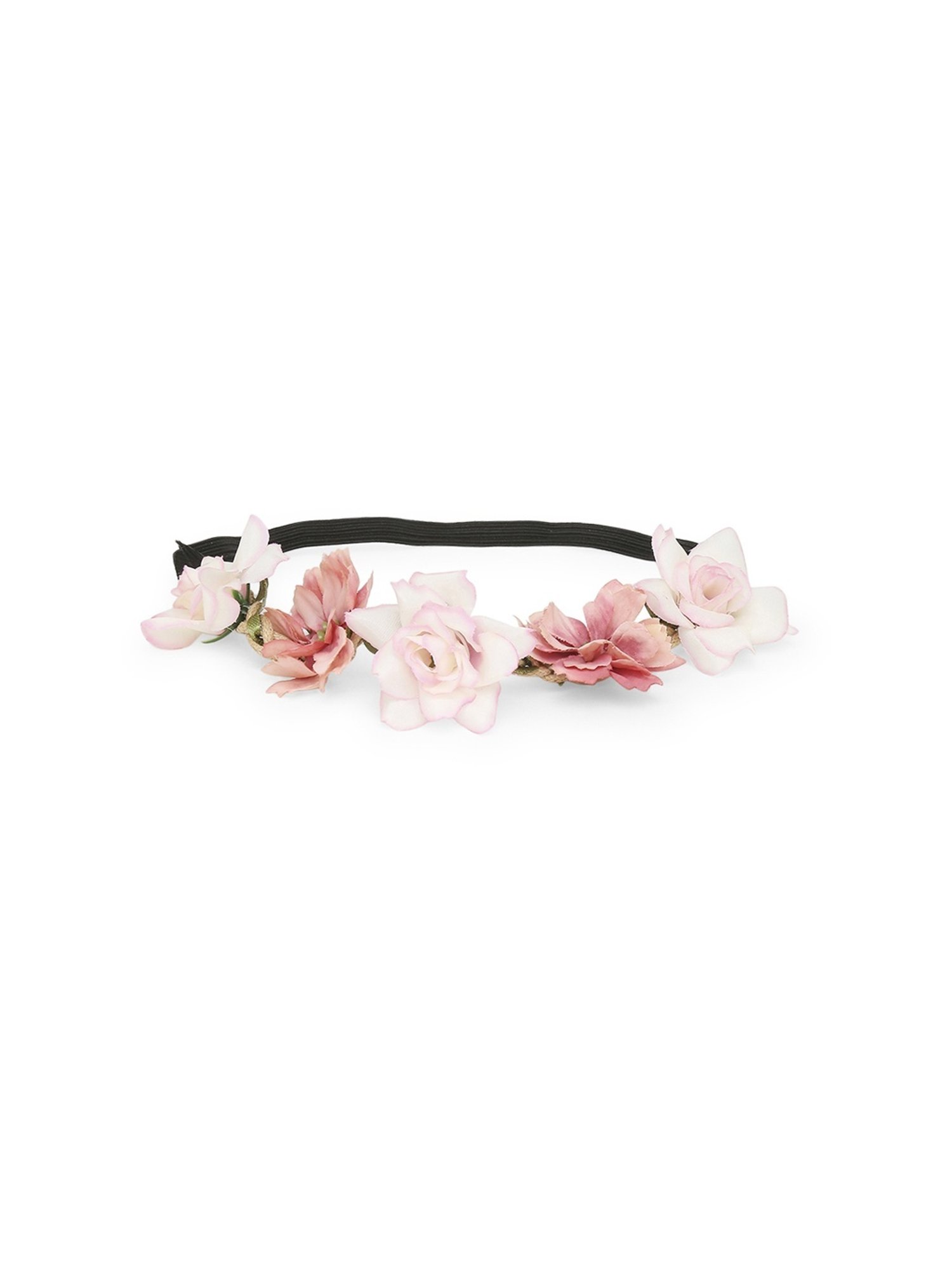 OOMPH Pink & White Fabric Floral Hair Band