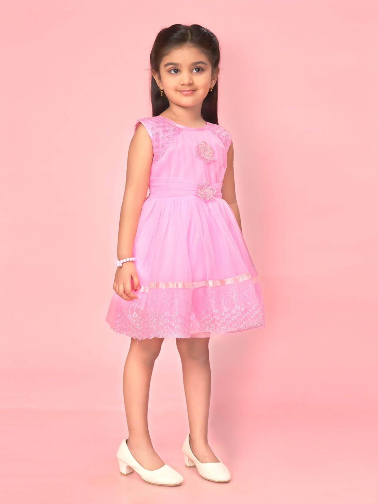 Aarika Kids Pink Embellished Frock