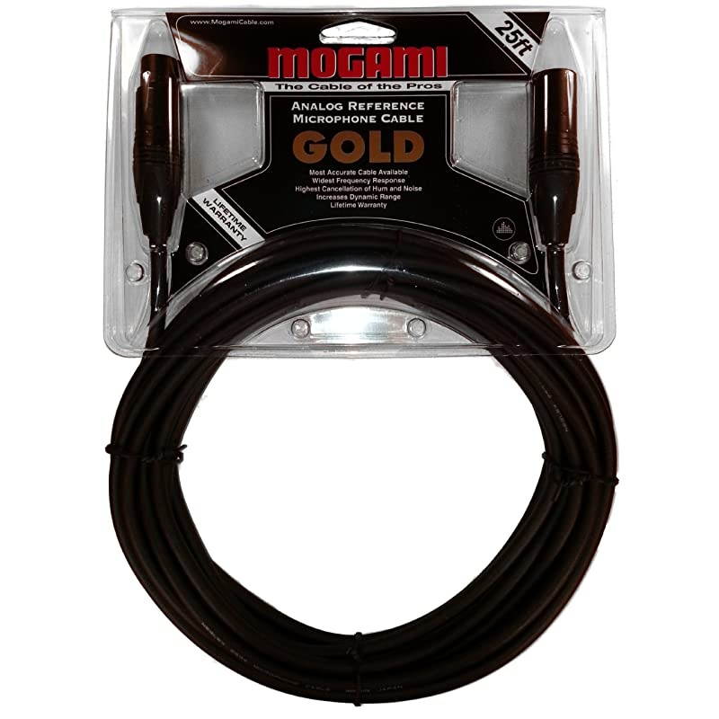 Gold STUDIO25 XLR Microphone Cable XLRFemale to XLRMale 3Pin Gold Contacts Straight Connectors 25 Foot
